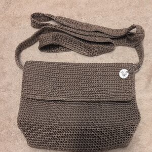 The Sak Brown Crossbody Bag with Textured Knit Design